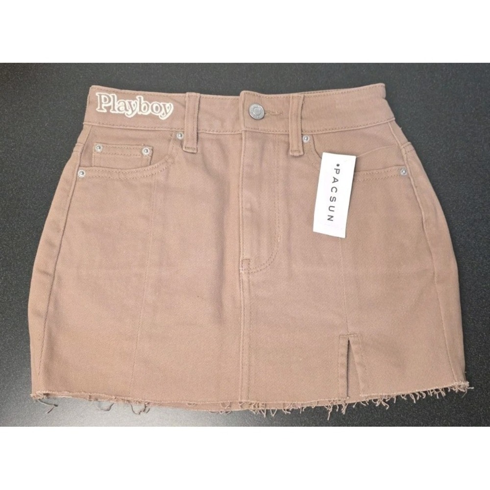 NEW Pacson Brown Playboy Skirt Mini Woman 22 Teen‎ Grunge Core Moto
